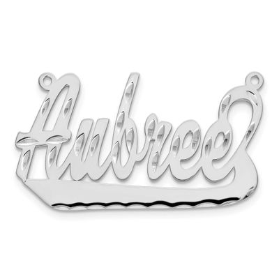 Diamond-Cut Underlined Name Plate Sterling Silver Rhodium-plated XNA151SS 191101541490