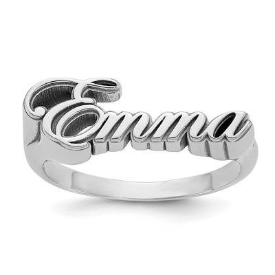 Name Plate Ring Sterling Silver Rhodium-plated XNR133SS