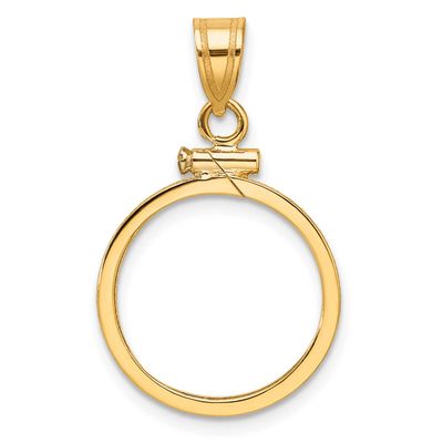 16.5mm x 1.35mm Screw Top Coin Bezel Pendant 10k Gold Polished 10C1885/16.5