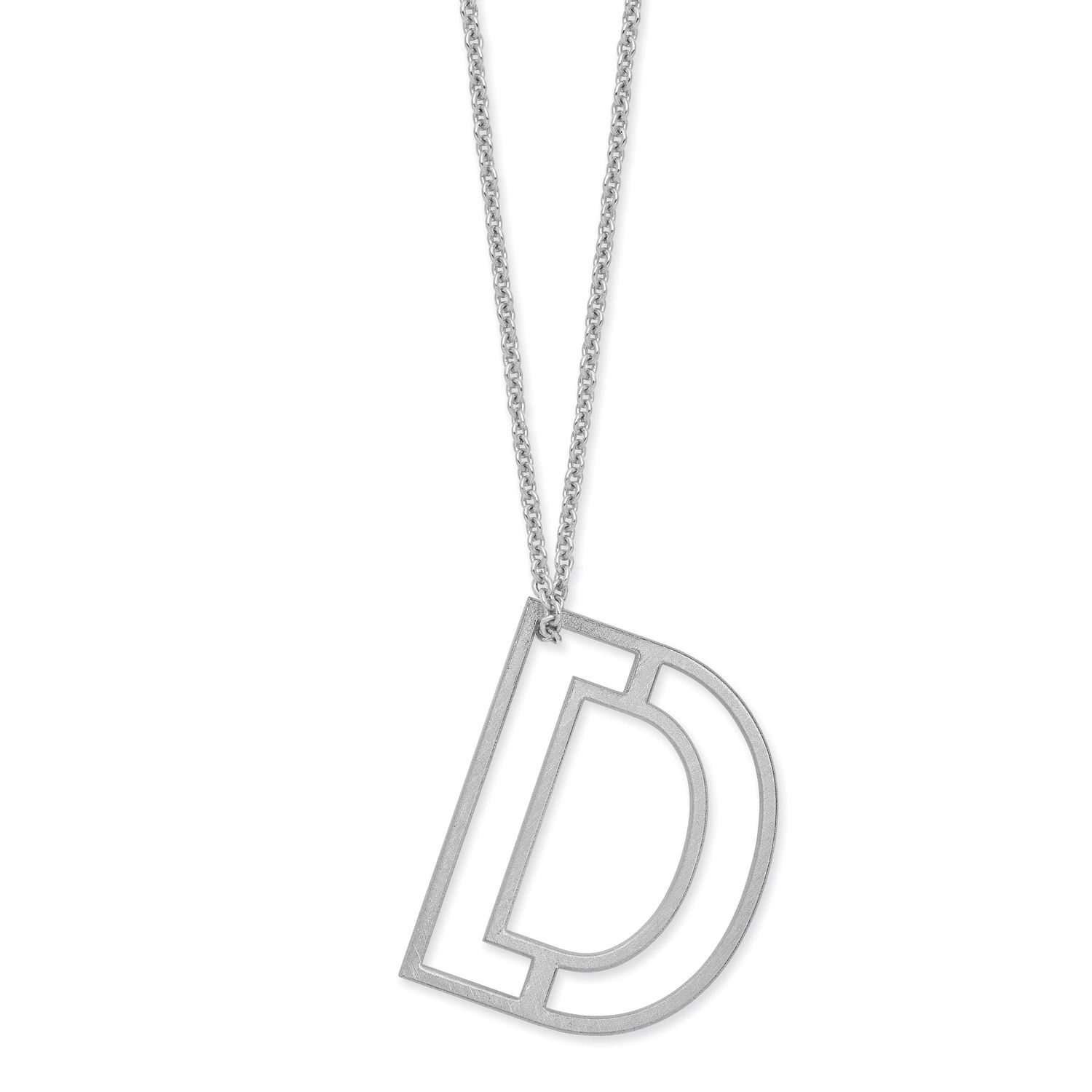 Cut Out Slide Initial D Necklace 14k White Gold XNA1474W/D