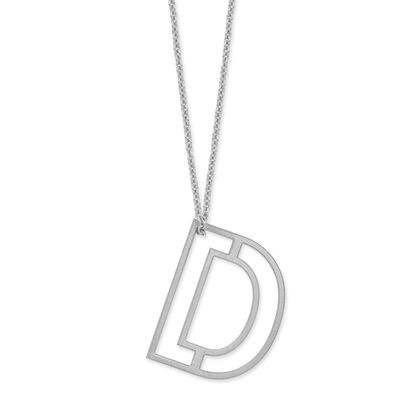 Cut Out Slide Initial D Necklace 14k White Gold XNA1474W/D