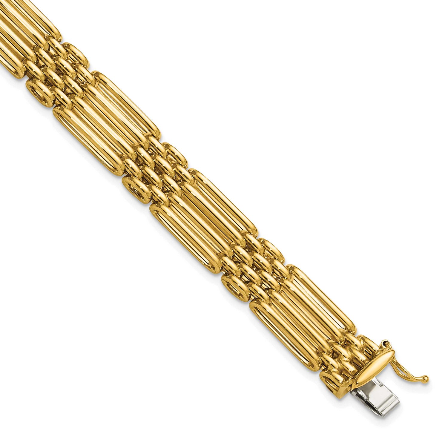 Fancy 10.0mm Link Bracelet 14k Gold Polished LF2265-7.5 196904315453