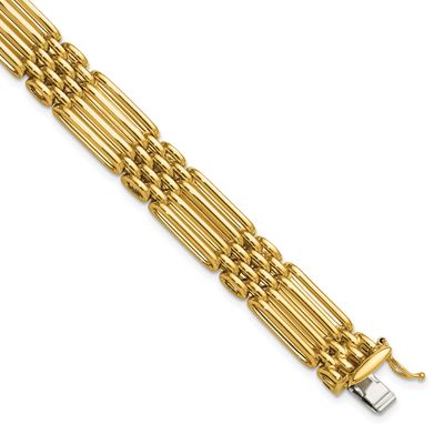 Fancy 10.0mm Link Bracelet 14k Gold Polished LF2265-7.5 196904315453