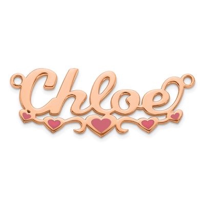 K Rose Gold Epoxy Hearts Name Plate 14k Gold XNA1501R