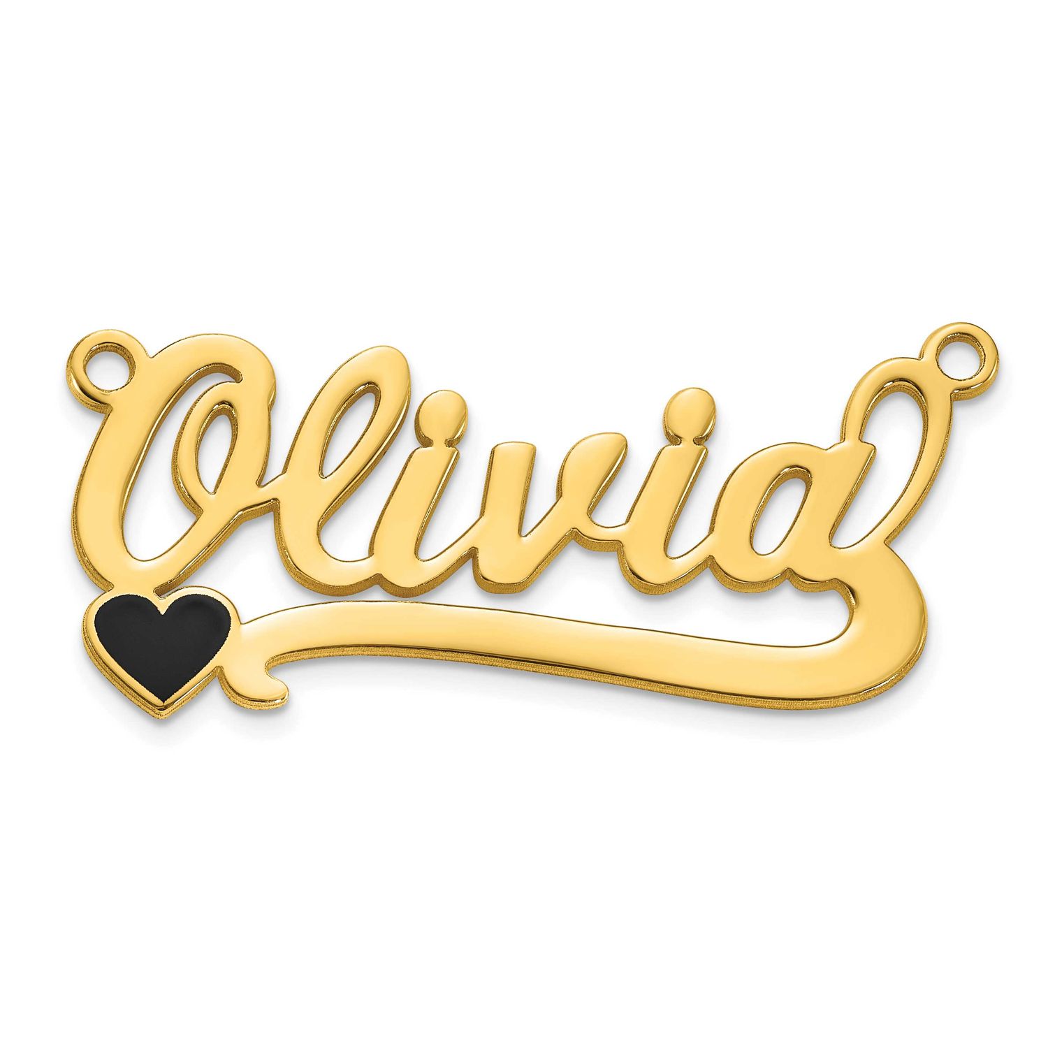 Epoxy Heart Name Plate 14k Gold XNA1506Y