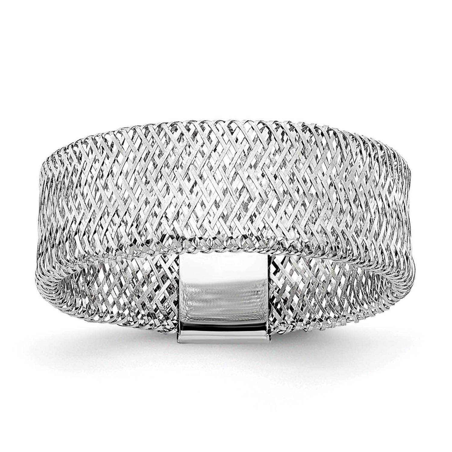 White Rhodium-Plating Stretch Ring 10k Gold 10LR106 196904289624