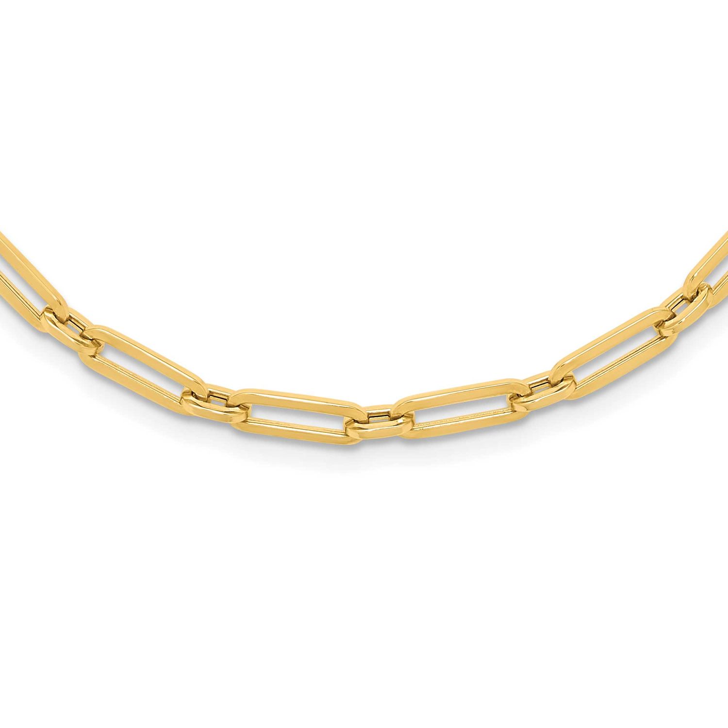 Flat Oval Link Necklace 14k Gold Polished LF1449-16