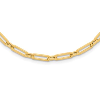 Flat Oval Link Necklace 14k Gold Polished LF1449-16