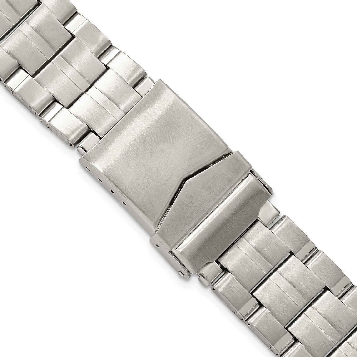 Debeer 20mm Satin Finish Stainless Steel Folded Link Style with Fold Over Deployment Buckle 7.5 Inc…