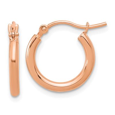 Polished 2x15mm Polished Hoop Earrings 14k Rose Gold LE2470R