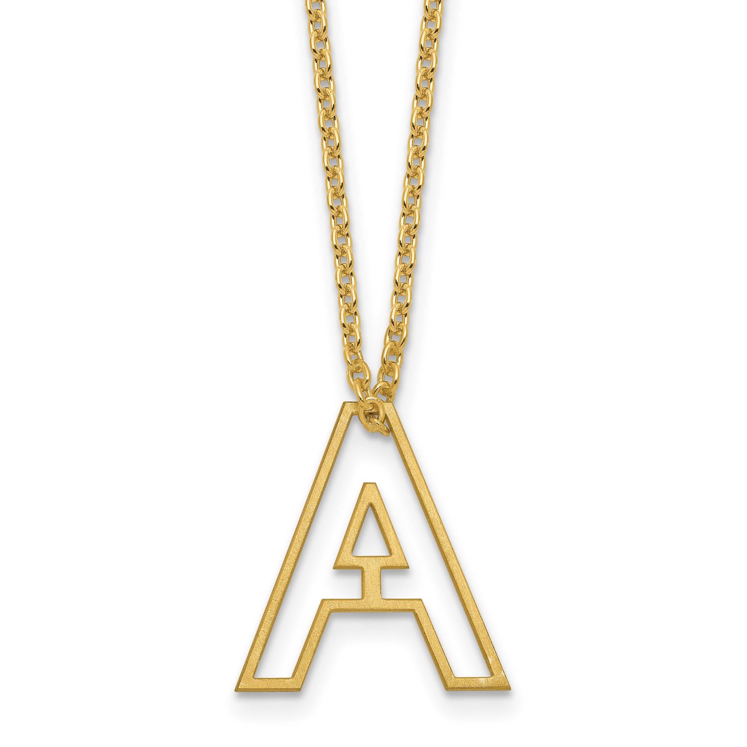 Cut Out Slide Initial A Necklace Sterling Silver Gold-plated XNA1474GP/A