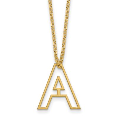 Cut Out Slide Initial A Necklace Sterling Silver Gold-plated XNA1474GP/A