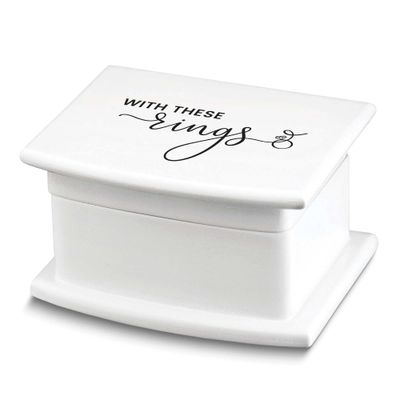 Lillian Rose White with These Rings Box with Liner Holds 2 Rings GM21915 710309455141