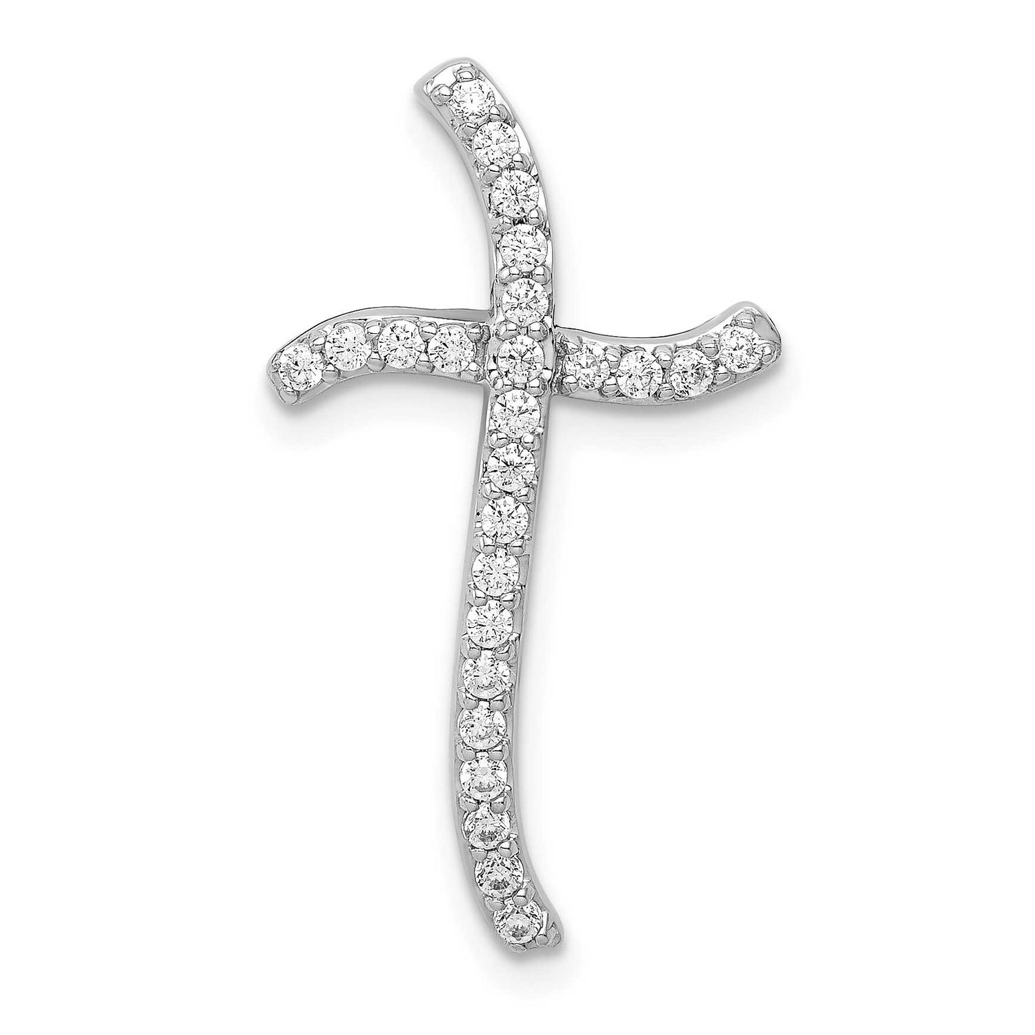 1/4Ct. Diamond Cross Chain Slide 14k White Gold PM5029-025-WA 883957305257