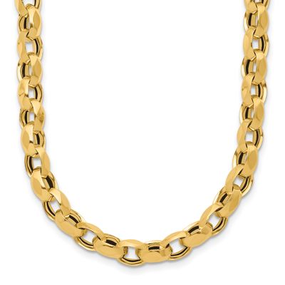 Fancy Link Necklace 14k Gold Polished LF1853-18 196904171165