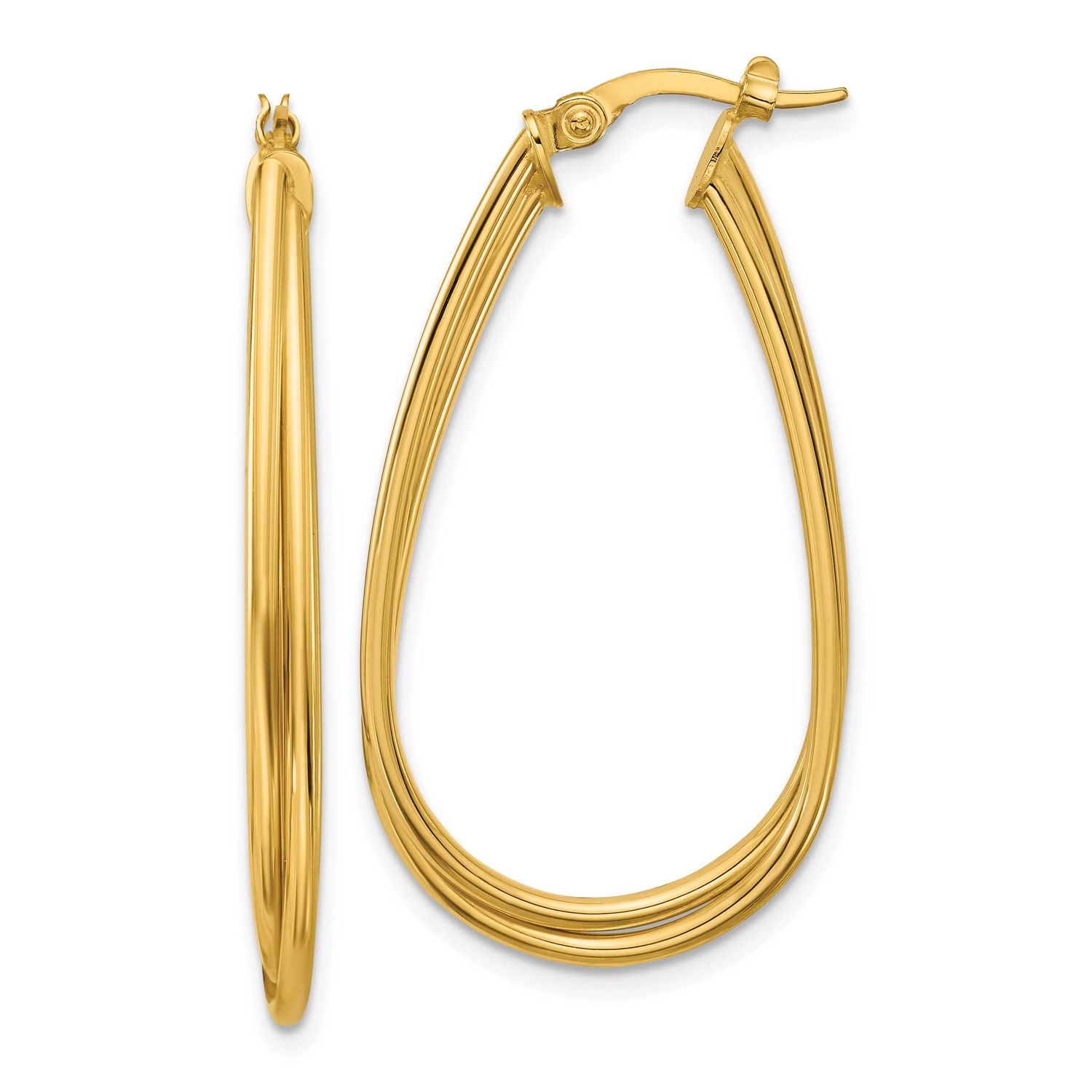 Twist Hoop Earrings 14k Gold Polished LE2841 196904316474