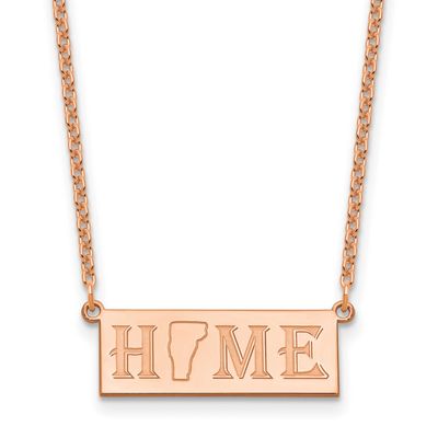 Rose Gold-Plated Home State Necklace Sterling Silver XNA1518RP
