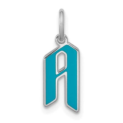 Upper/Lower-Case Epoxy Initial Charm Sterling Silver Rhodium-plated XNA1469SS
