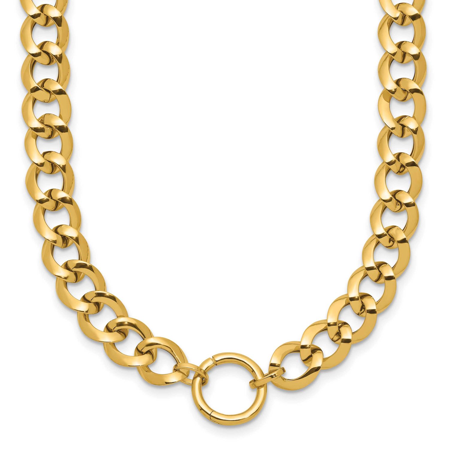 Circle Accent Fancy Link Necklace 14k Gold Polished LF2159-18.5 196904316955