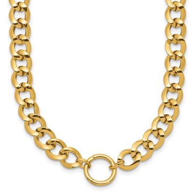 Circle Accent Fancy Link Necklace 14k Gold Polished LF2159-18.5 196904316955