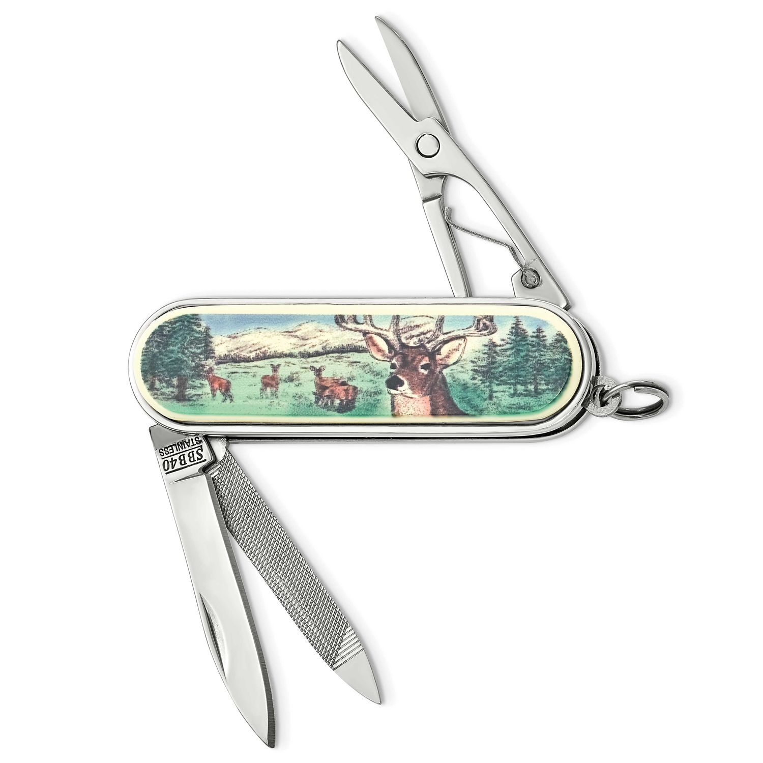 Barlow Designs Color Deer Portrait Multifunction Pocket Knife GM14453 617414579574