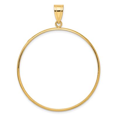 39.5mm Prong Coin Bezel Pendant 10k Gold Polished 10C1801/39.5
