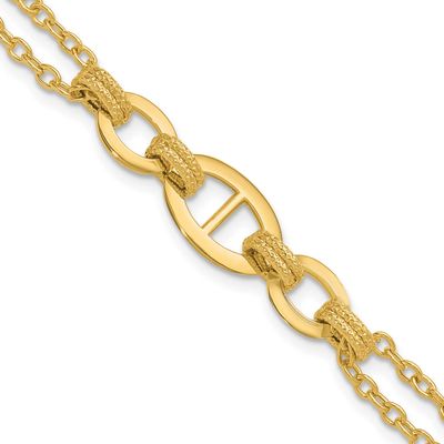 Multi-Strand Fancy Link Bracelet 14k Gold Polished LF1975-7.5 196904320730