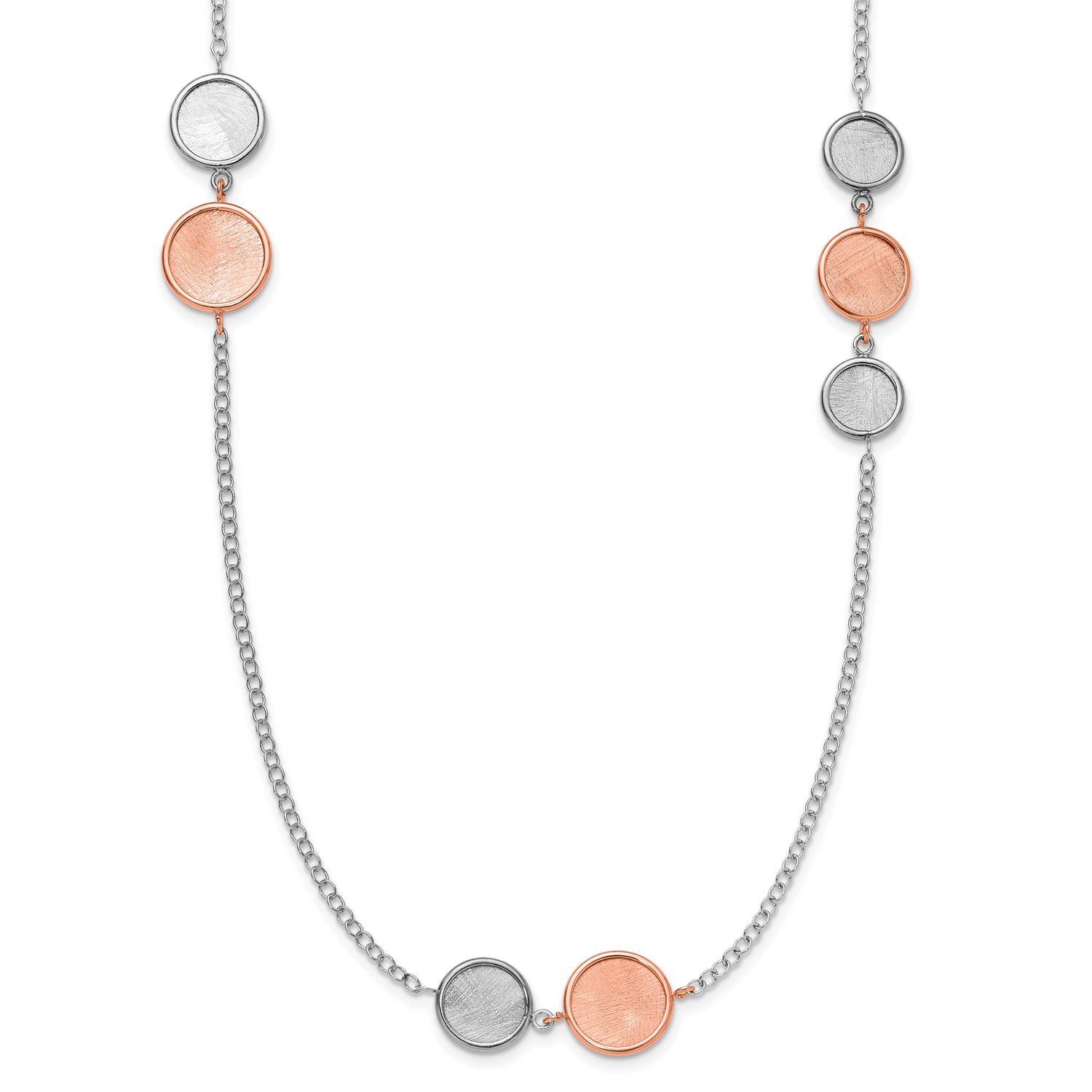 Rose-Tone Radiant Essence Polish/Scratch with 2 Inch Extender Nec Sterling Silver Rhodium-plated QL…