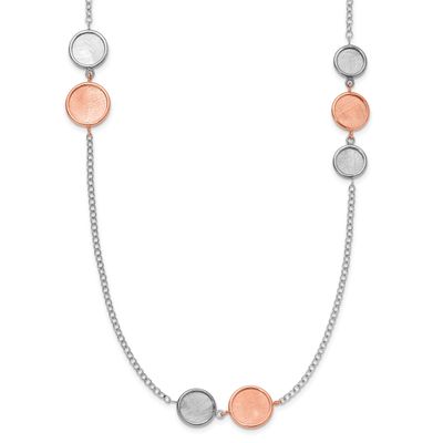 Rose-Tone Radiant Essence Polish/Scratch with 2 Inch Extender Nec Sterling Silver Rhodium-plated QL…