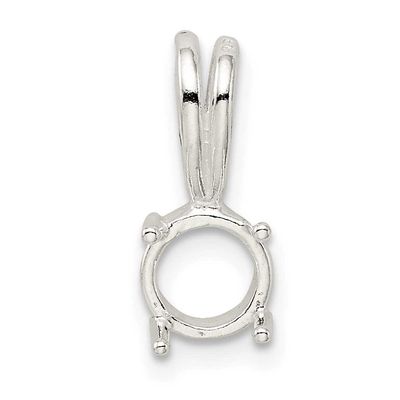 Round 4-Prong 9.0mm Open Back Cabochon Fixed Bail Pendant S Sterling Silver SS3230-7