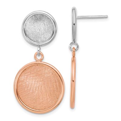 Rose-Tone Radiant Essence Polished/Scratch Earrings Sterling Silver Rhodium-plated QLE1501 19690434…
