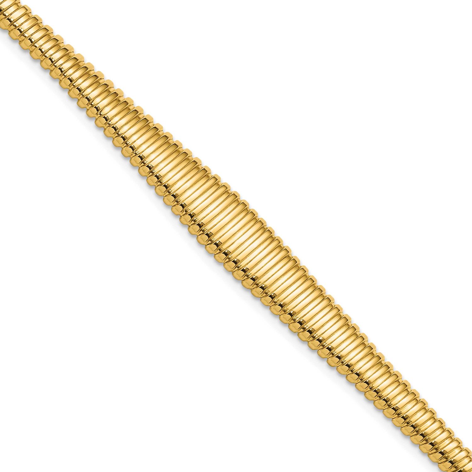 Ridged Graduated Bracelet 14k Gold Polished LF1984-7.5 196904258712