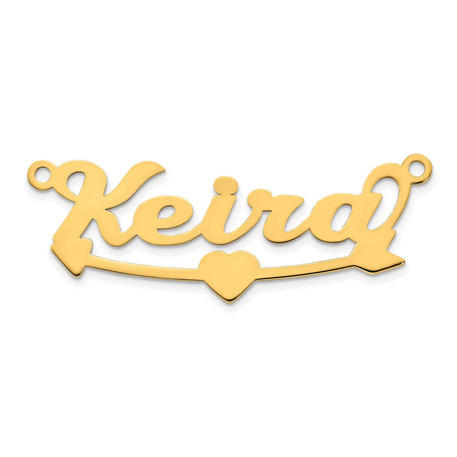 Heart and Arrow Name Plate Sterling Silver Gold-plated XNA1492GP