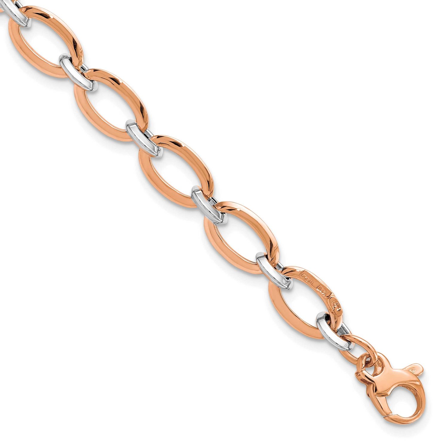 Rose Gold Polished with .5 Inch Extender Bracelet 14k White Gold LF2050-7 196904335802