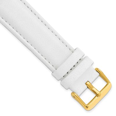 Debeer 22mm White Glove Leather with Gold-Tone Panerai Style Buckle 7.75 Inch Watch Band BA197-22 8…