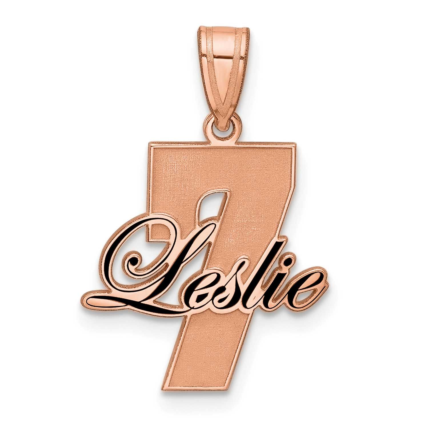 Epoxy Name and Number Pendant 14k Rose Gold XNA1488R