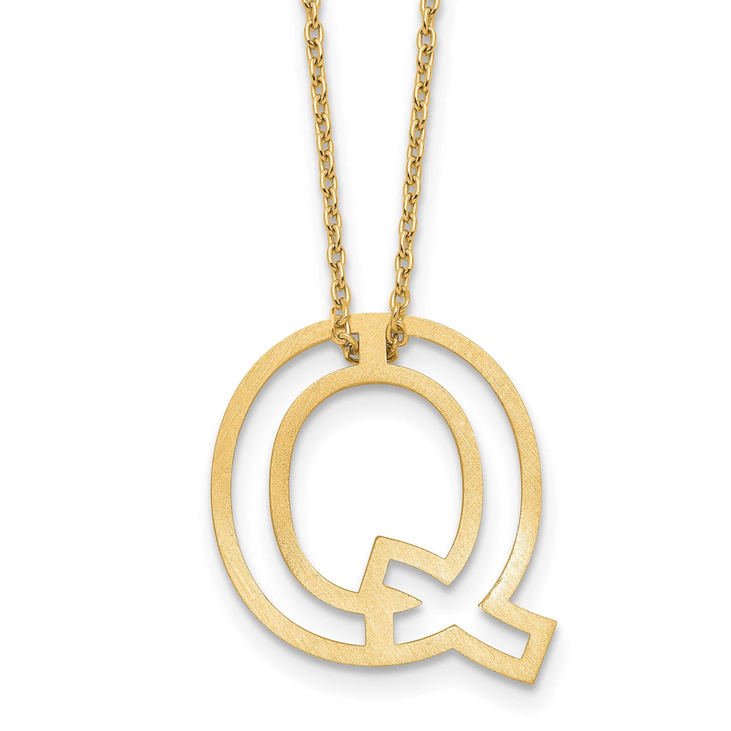 Cut Out Slide Initial Q Necklace Sterling Silver Gold-plated XNA1474GP/Q