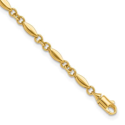 Fancy Link Bracelet 14k Gold Polished LF1850-7.25 196904338650