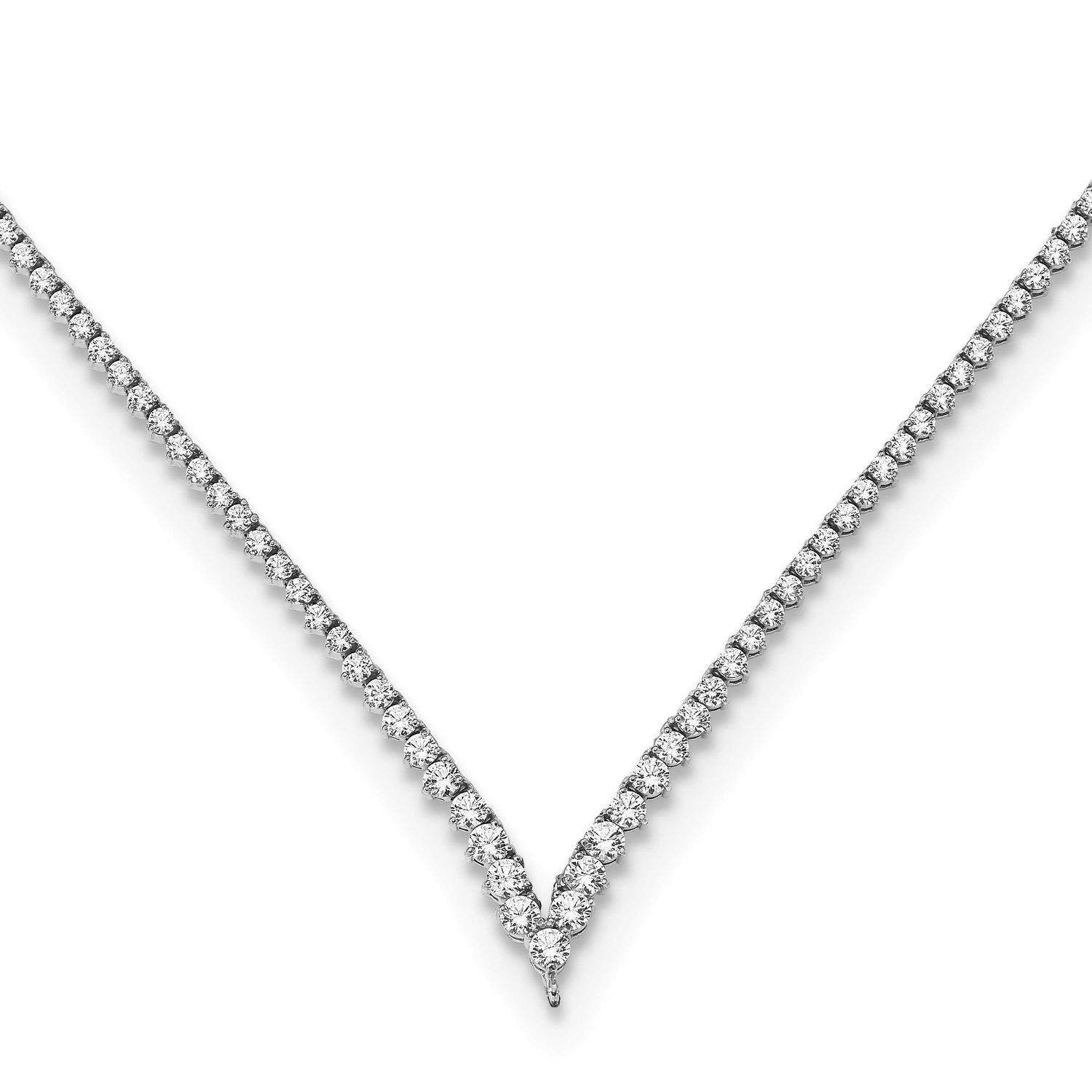 9.29Ct with Jump Ring &amp; No Pendant Diamond Necklace Mounting 14k White Gold X10012W