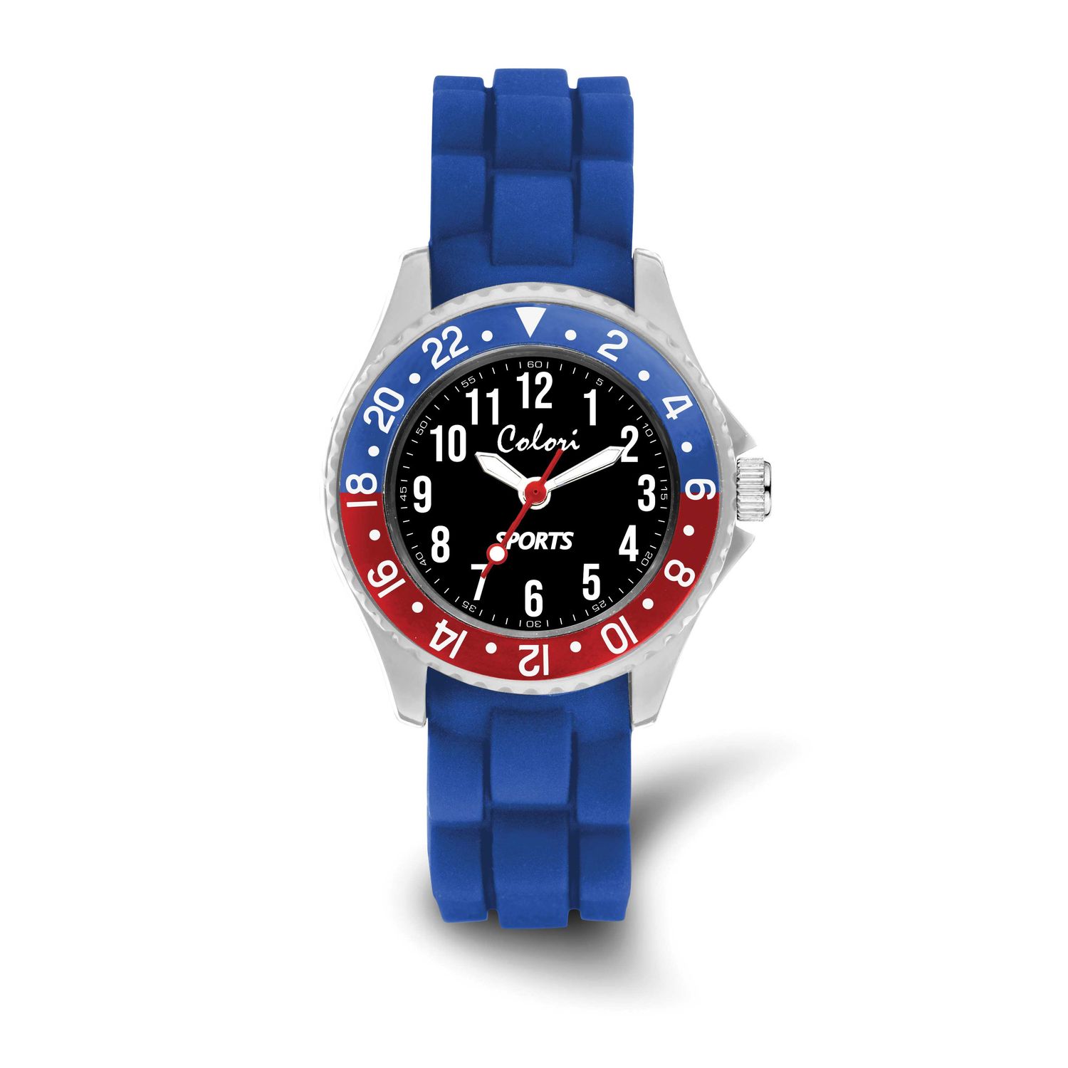 Colori Kid 30mm Sports Dial with Blue and Red Bezel and Blue Silicone Band Watch XWA6610
