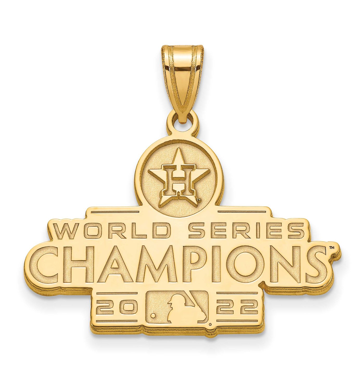 Ruthenium2022 World Series Champions Houston Astros Large Pendant Sterling Silver Gold-plated GP003…