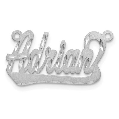 Satin Diamond-Cut Underlined Name Plate Sterling Silver Rhodium-plated XNA185SS 191101542091