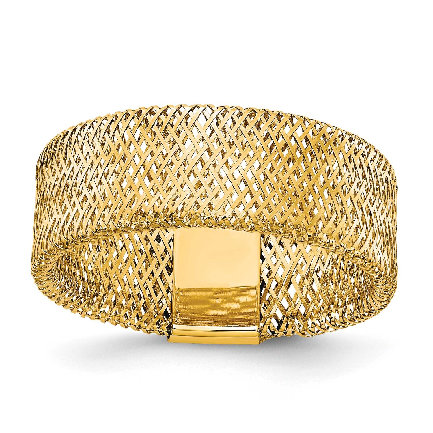 Textured Stretch Ring 10k Gold Polished 10LR105 196904289631