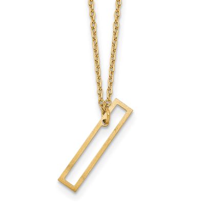 Sideways Cut Out Initial I Necklace Sterling Silver Gold-plated XNA1473GP/I