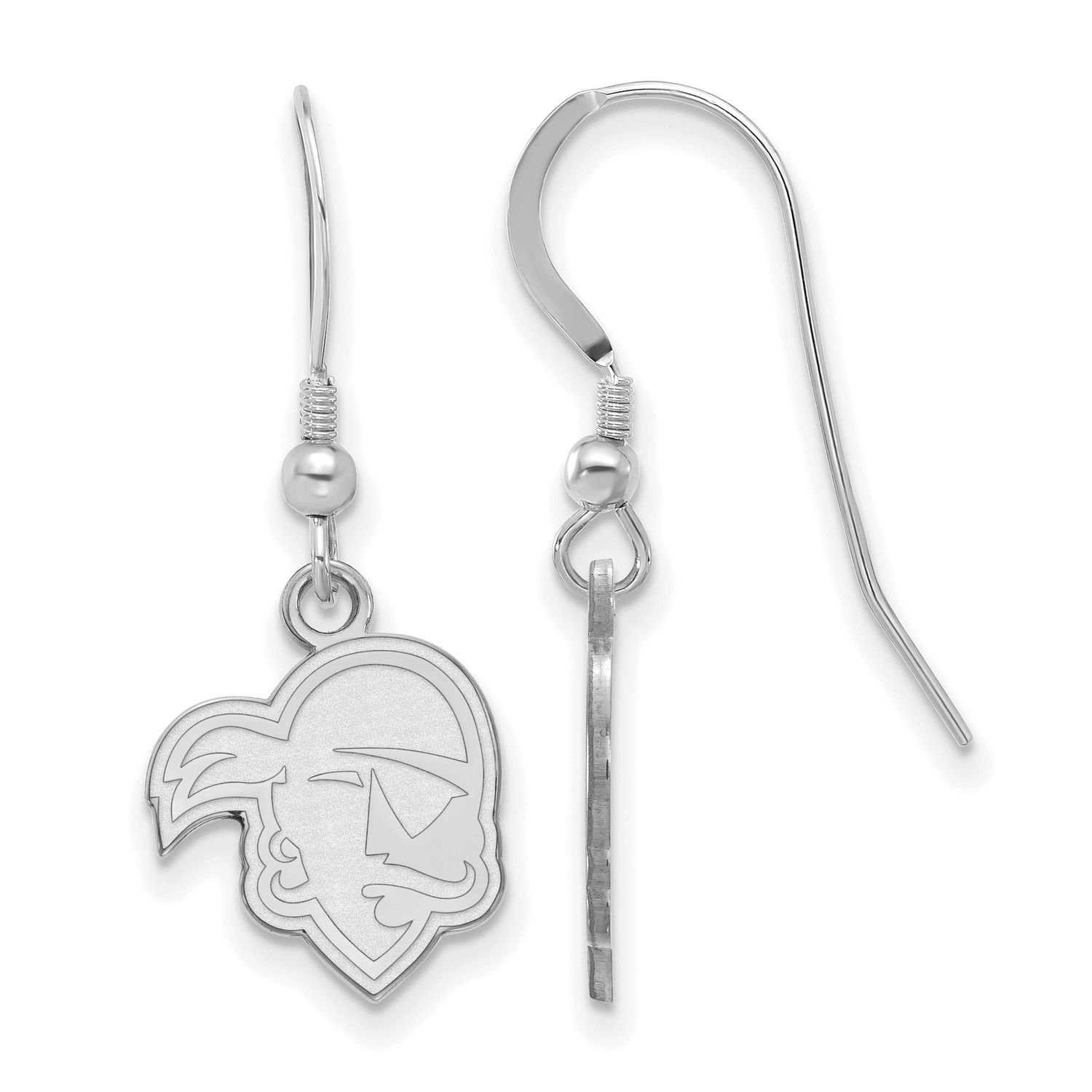 Seton Hall University Pirate Small Dangle Wire Earrings Sterling Silver Rhodium-plated SS003SHU 886…