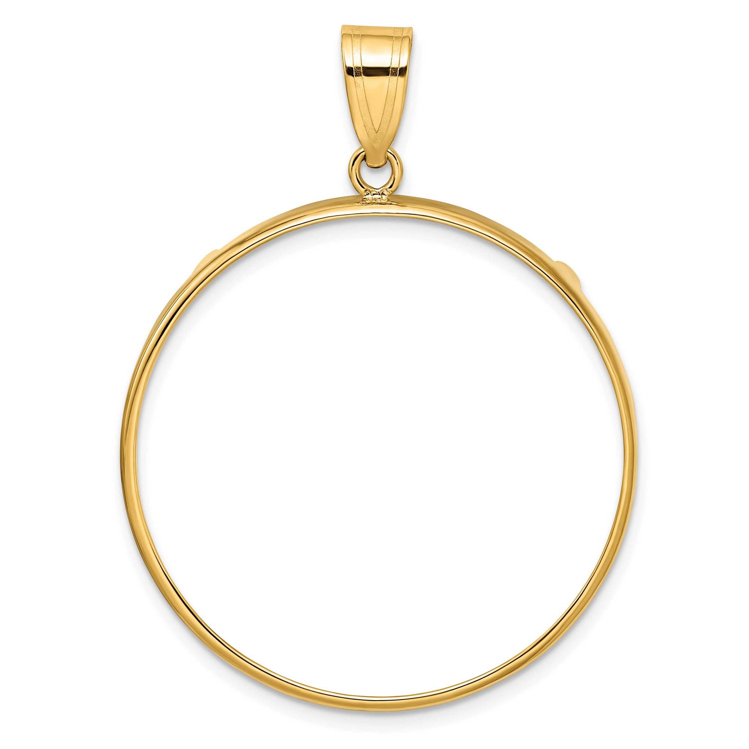 32.7mm Prong Coin Bezel Pendant 10k Gold Polished 10C1801/32.7