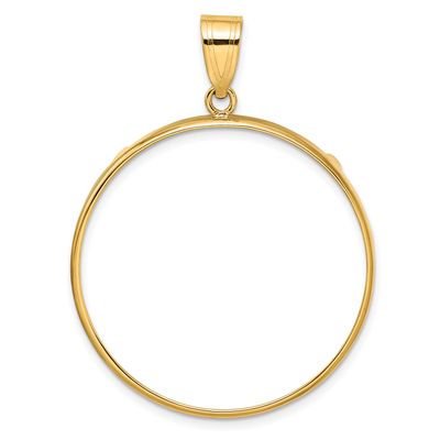 32.7mm Prong Coin Bezel Pendant 10k Gold Polished 10C1801/32.7