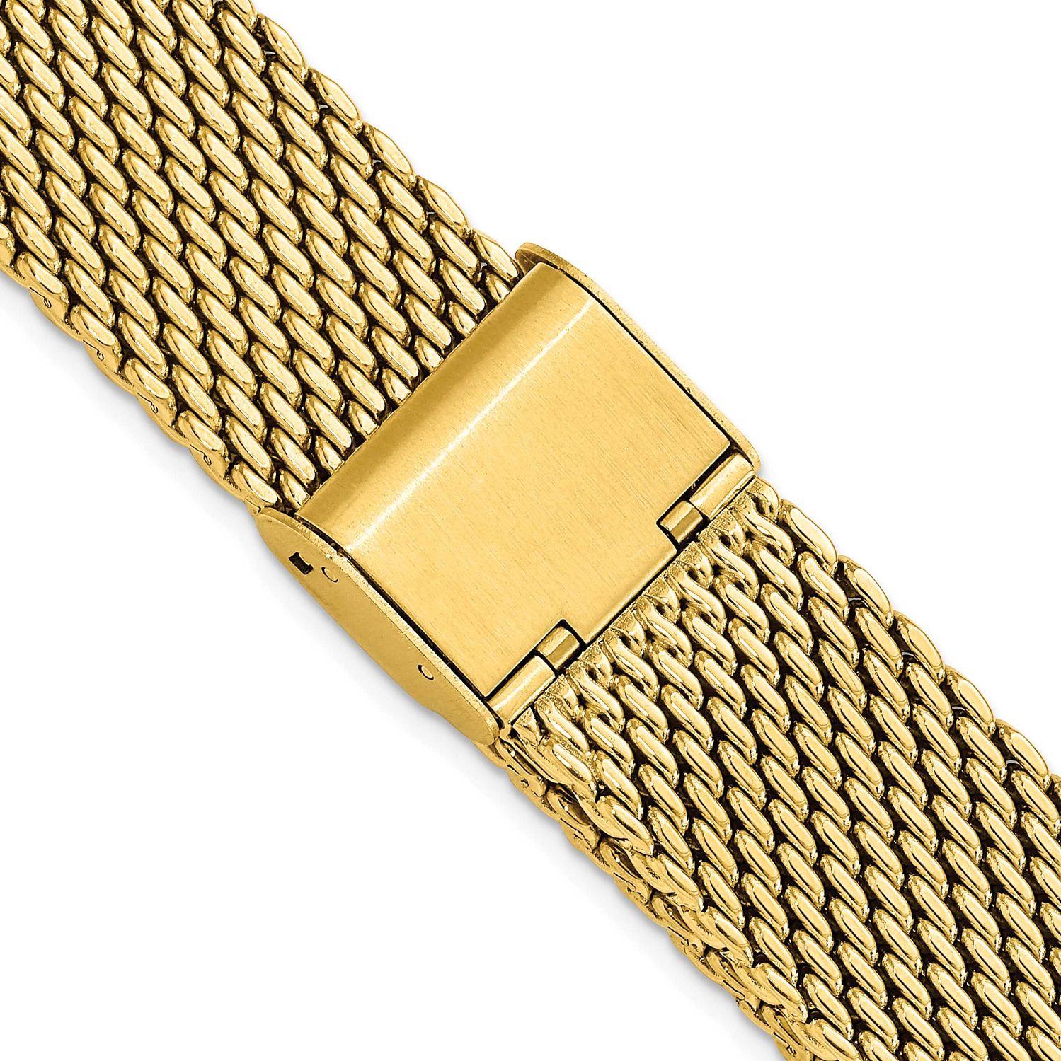 Debeer 18mm Gold-Tone Stainless Mesh with Deployment Clasp 7.5 Inch Watch Band BA417-18 196904350508