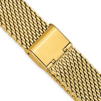 Debeer 18mm Gold-Tone Stainless Mesh with Deployment Clasp 7.5 Inch Watch Band BA417-18 196904350508