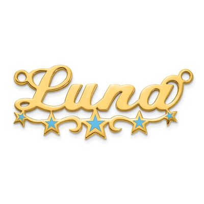 Epoxy Stars Name Plate 14k Gold XNA1499Y
